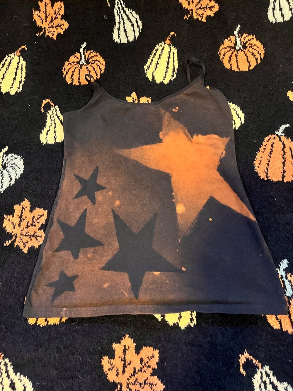 #32 Black & Orange Star Tank Top available on live sept 7th 9am mst